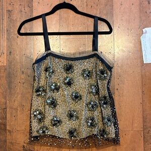 Milly Black and Gold Sequin Camisole